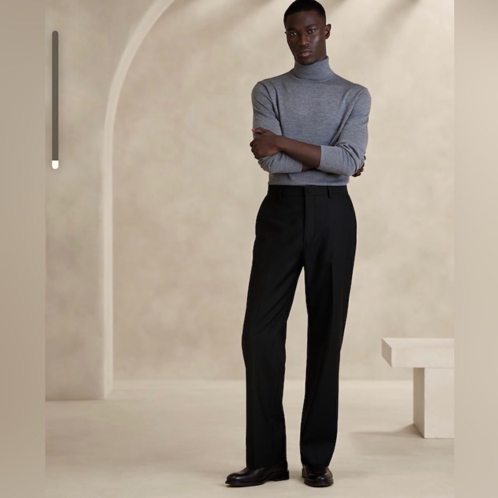 Banana Republic Men’s Wool Tailored Straight Fit Black Pants Size 36x 31.